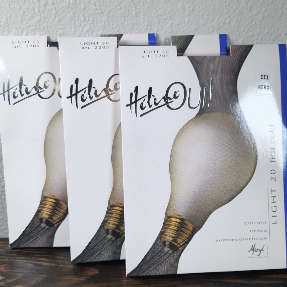 Lot 3- Made Italy Helene Oui Light 20 Art 2205 Opaque Pantihose SZ-III/M-L